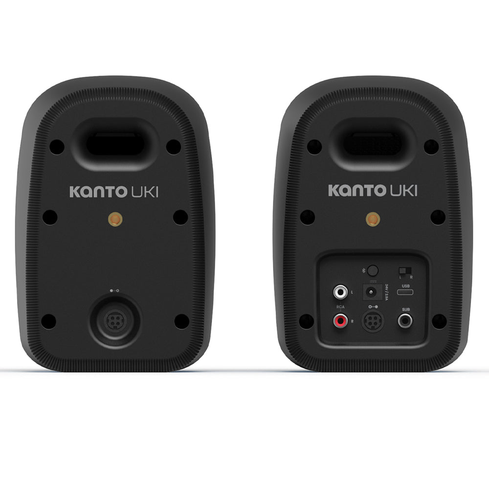 Kanto UKI 100W Desktop Speakers with Bluetooth, USB-C, Headphone out, Onyx (Matte Black), Pair