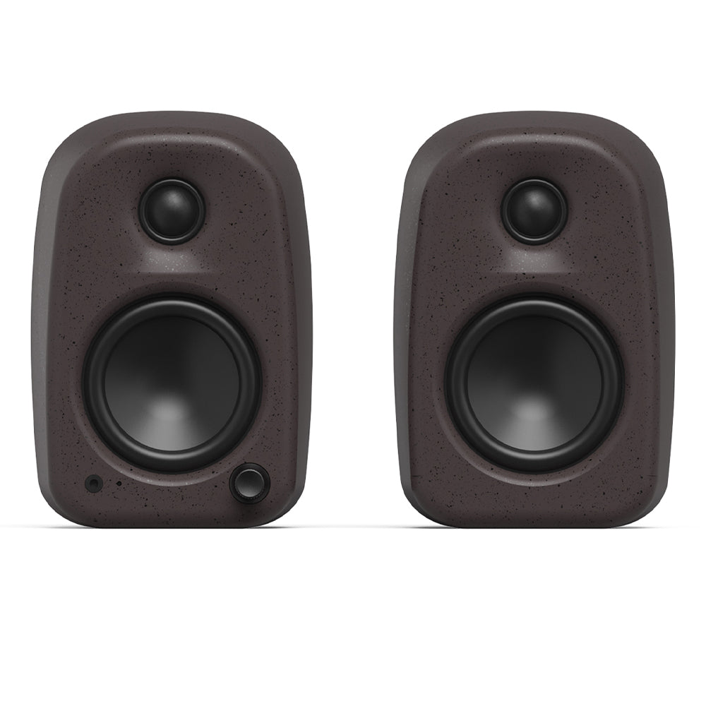 Kanto UKI 100W Desktop Speakers with Bluetooth, USB-C, Headphone out, Pumice (Speckled Brown), Pair