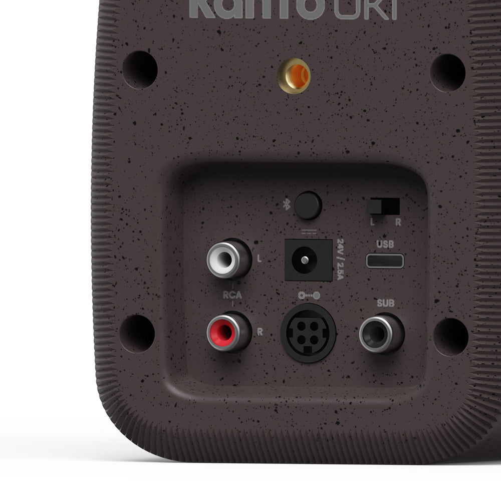 Kanto UKI 100W Desktop Speakers with Bluetooth, USB-C, Headphone out, Pumice (Speckled Brown), Pair