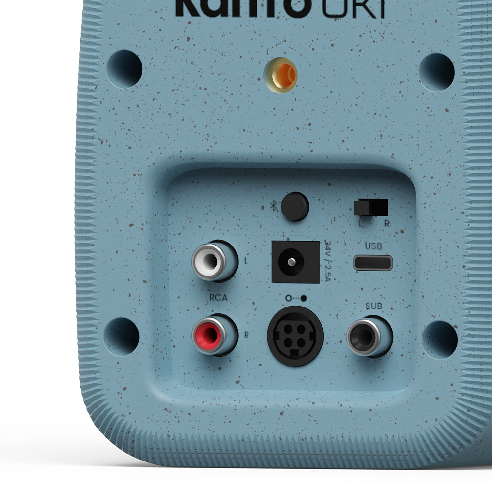Kanto UKI 100W Desktop Speakers with Bluetooth, USB-C, Headphone out, Cornflower (Matte Blue), Pair