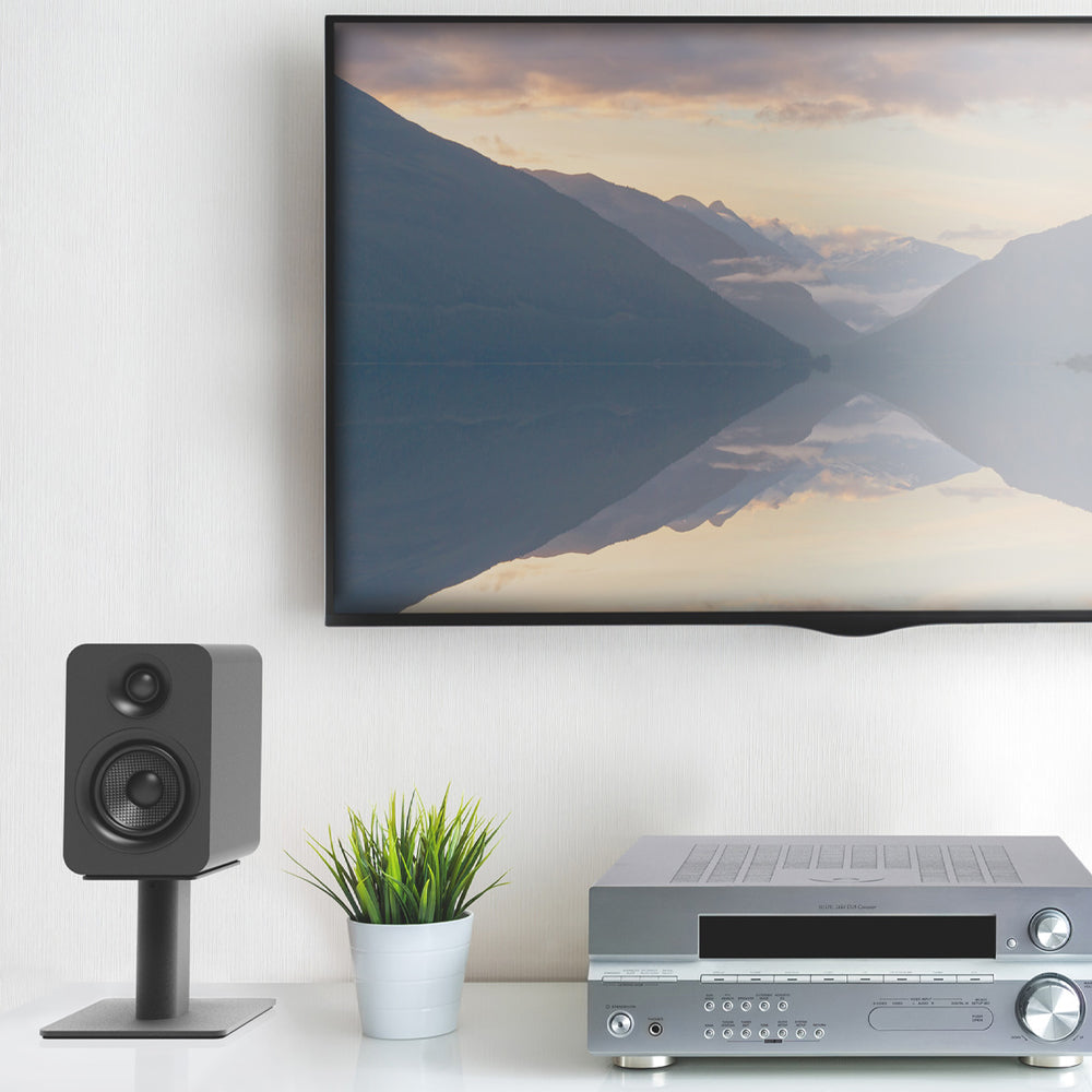 Kanto YU Passive 4" Speakers with 1" Silk Dome Tweeter and 4" Kevlar Woofer - Black, Pair