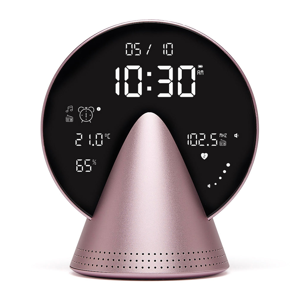 Lexon Conic Radio Alarm Clock With Fm &amp; Built-In Bluetooth Speaker - Pink