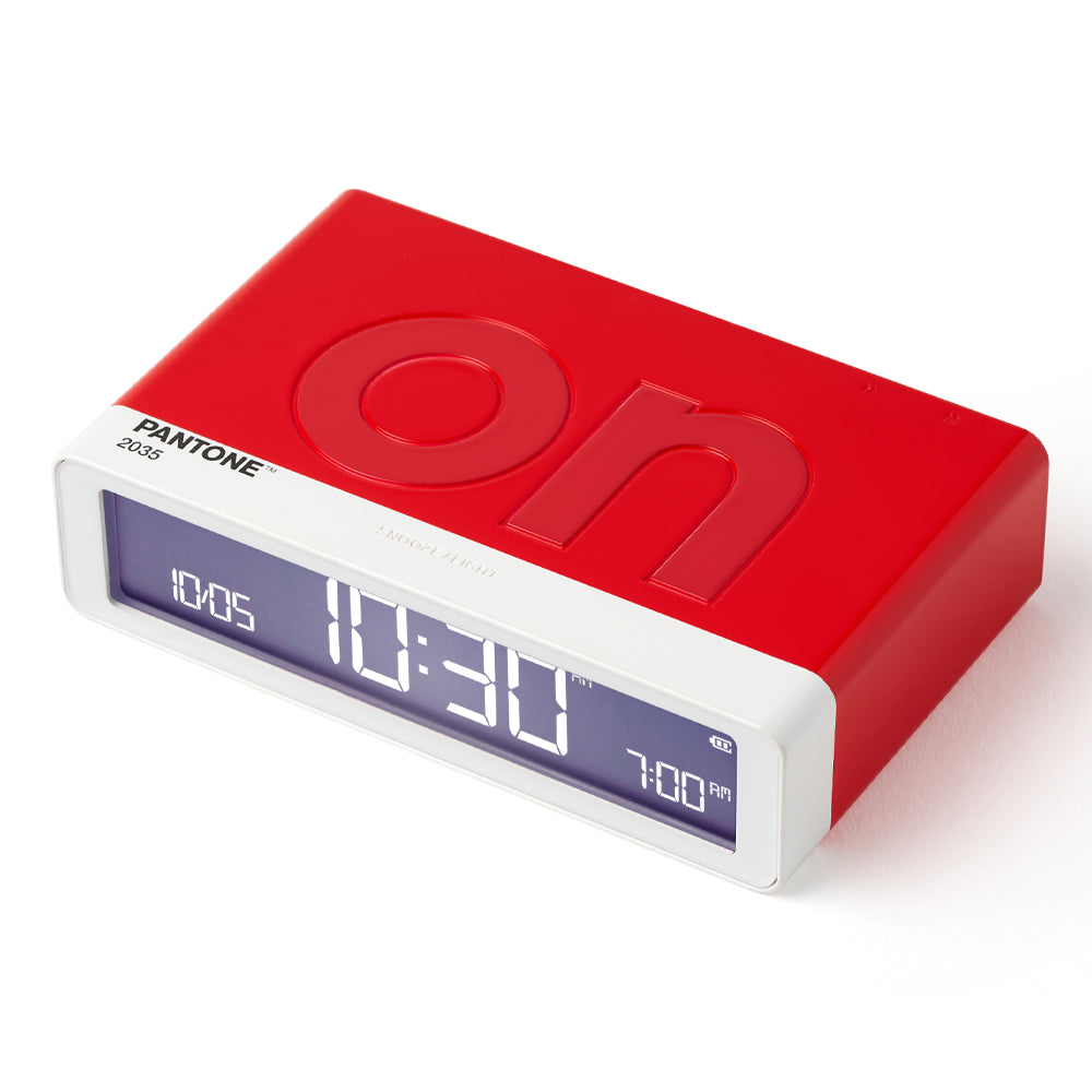 Lexon Flip Classic Reversible Alarm Clock PANTONE - 2035 Red
