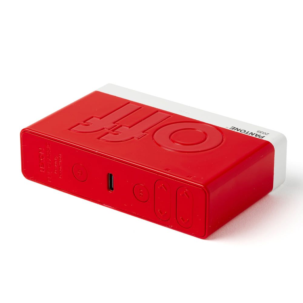 Lexon Flip Classic Reversible Alarm Clock PANTONE - 2035 Red