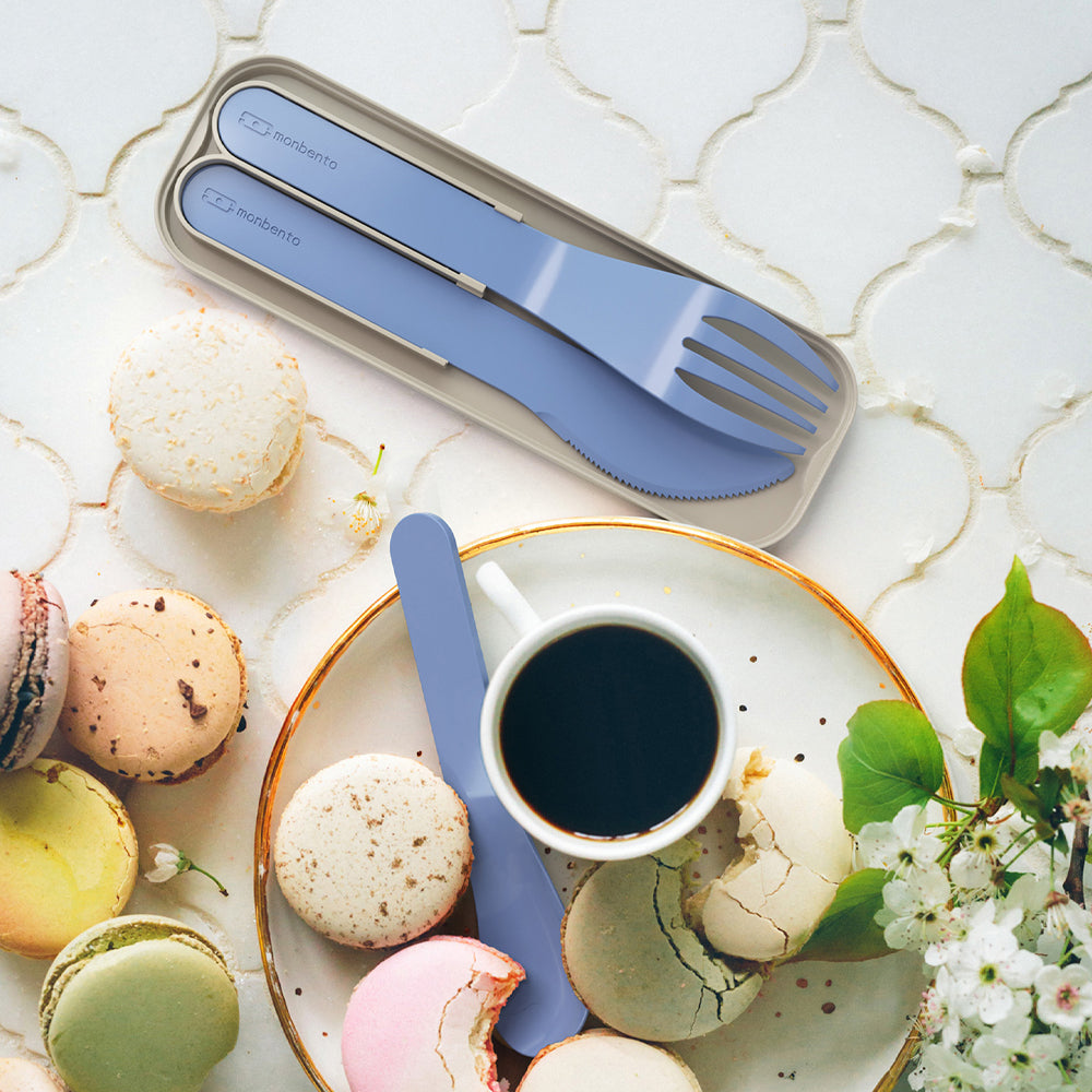Monbento Mb Pocket Plastic Cutlery Set - Colour Blue Infinity