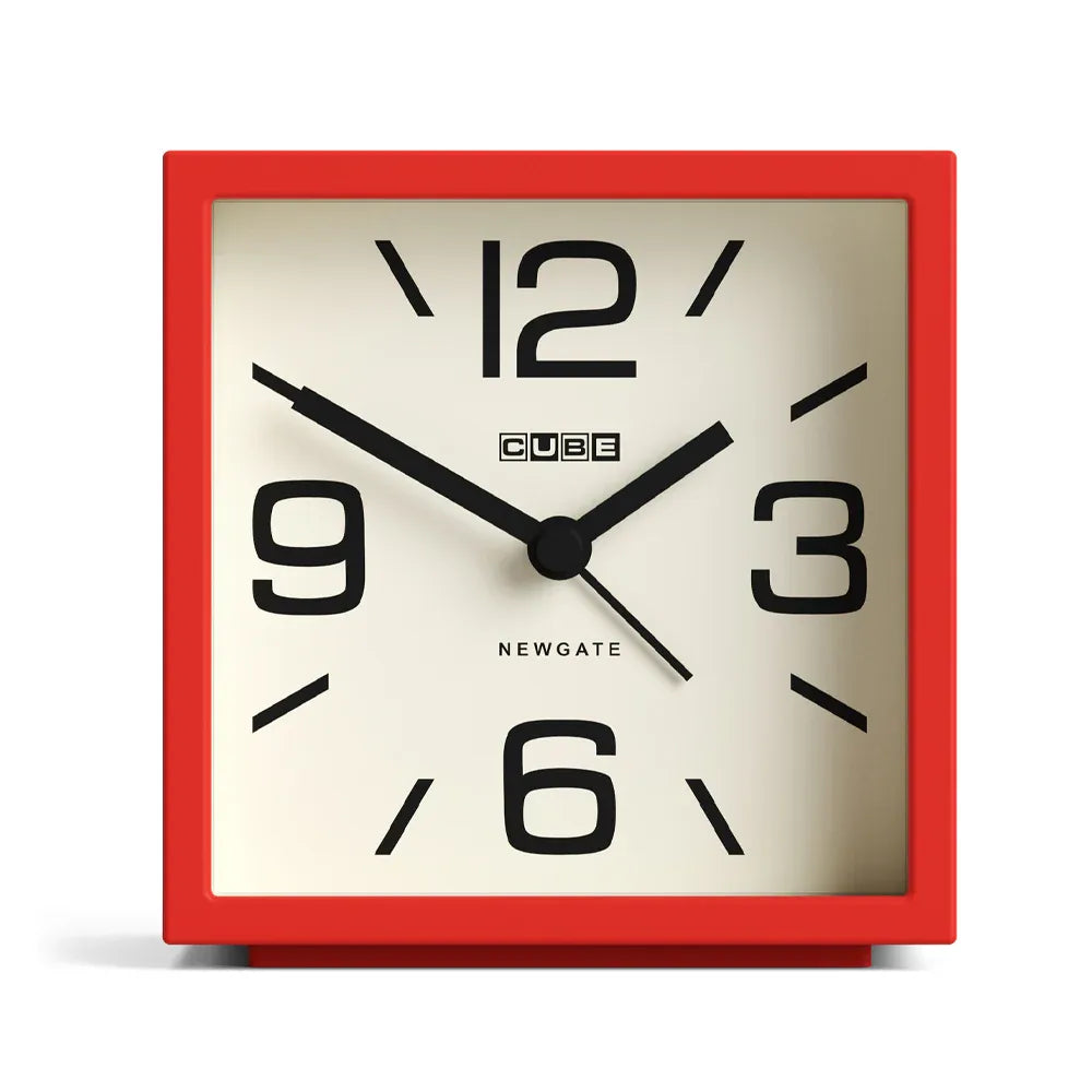 Newgate Cube Mantel Clock-Fire Engine Red