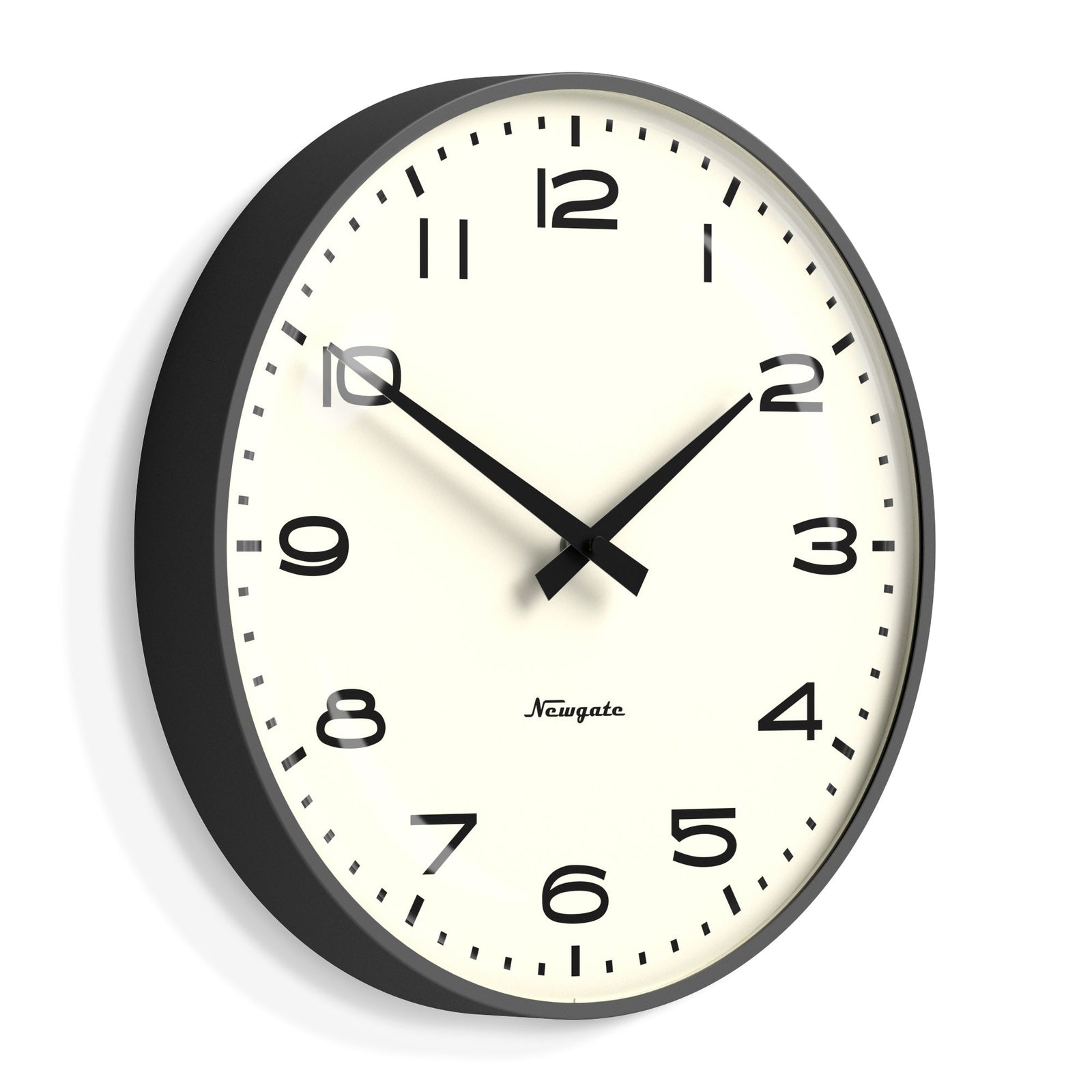 Newgate Radio City Wall Clock Black Arabic Dial - Matte Blizzard Grey