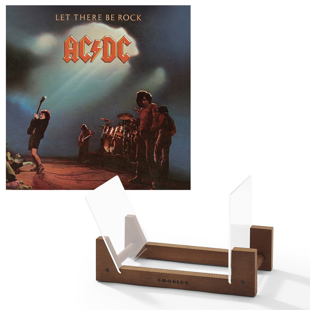 Ac/Dc Let There Be Rock Vinyl Album &amp; Crosley Record Storage Display Stand