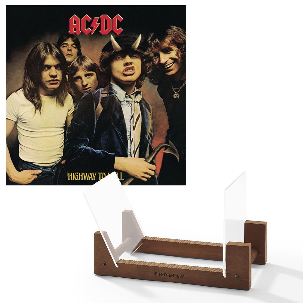 Ac/Dc Highway To Hell Vinyl Album &amp; Crosley Record Storage Display Stand