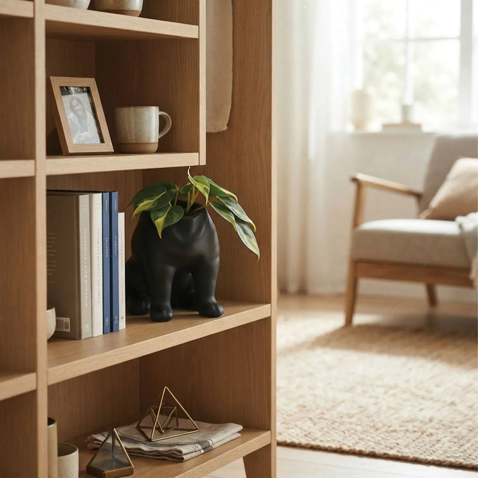 Urban Attitude Maggie Bulldog Planter - Matte Black