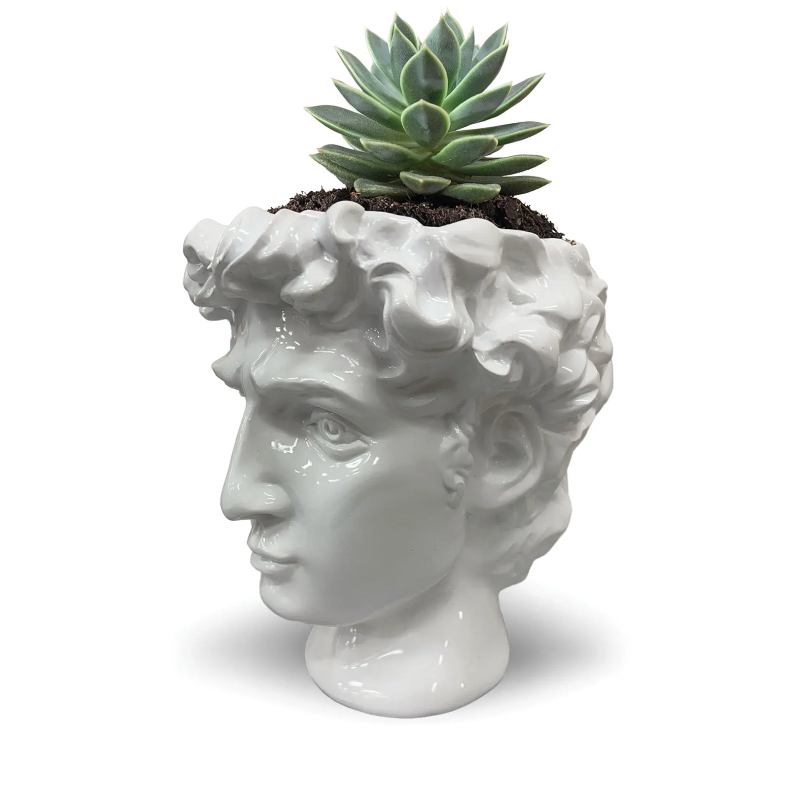Urban Attitude David Head Planter - Matte White
