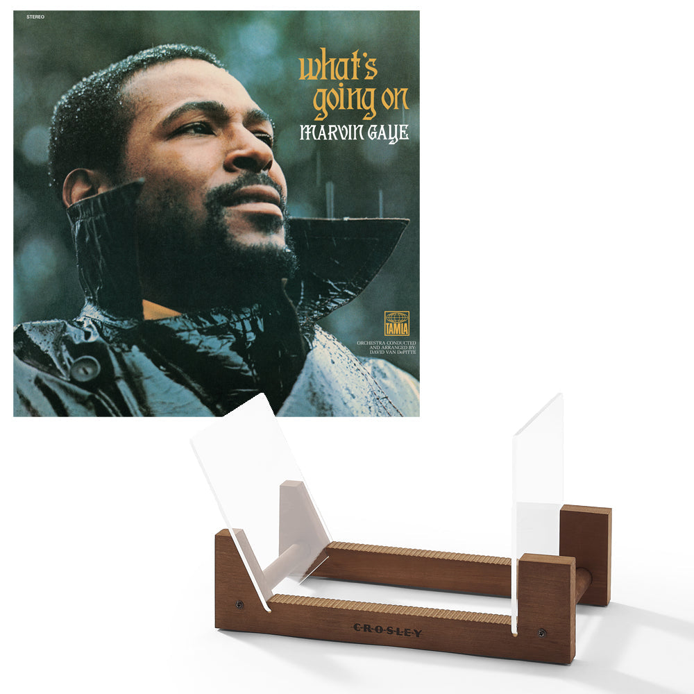 Marvin Gaye What's Going On - Vinyl Album &amp; Crosley Record Storage Display Stand