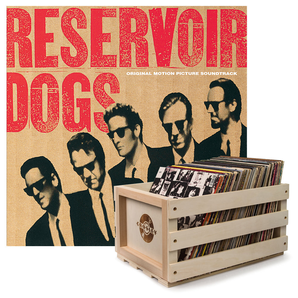 Crosley Record Storage Crate &amp;  Soundtrack Reservoir Dogs - Vinyl Album Bundle