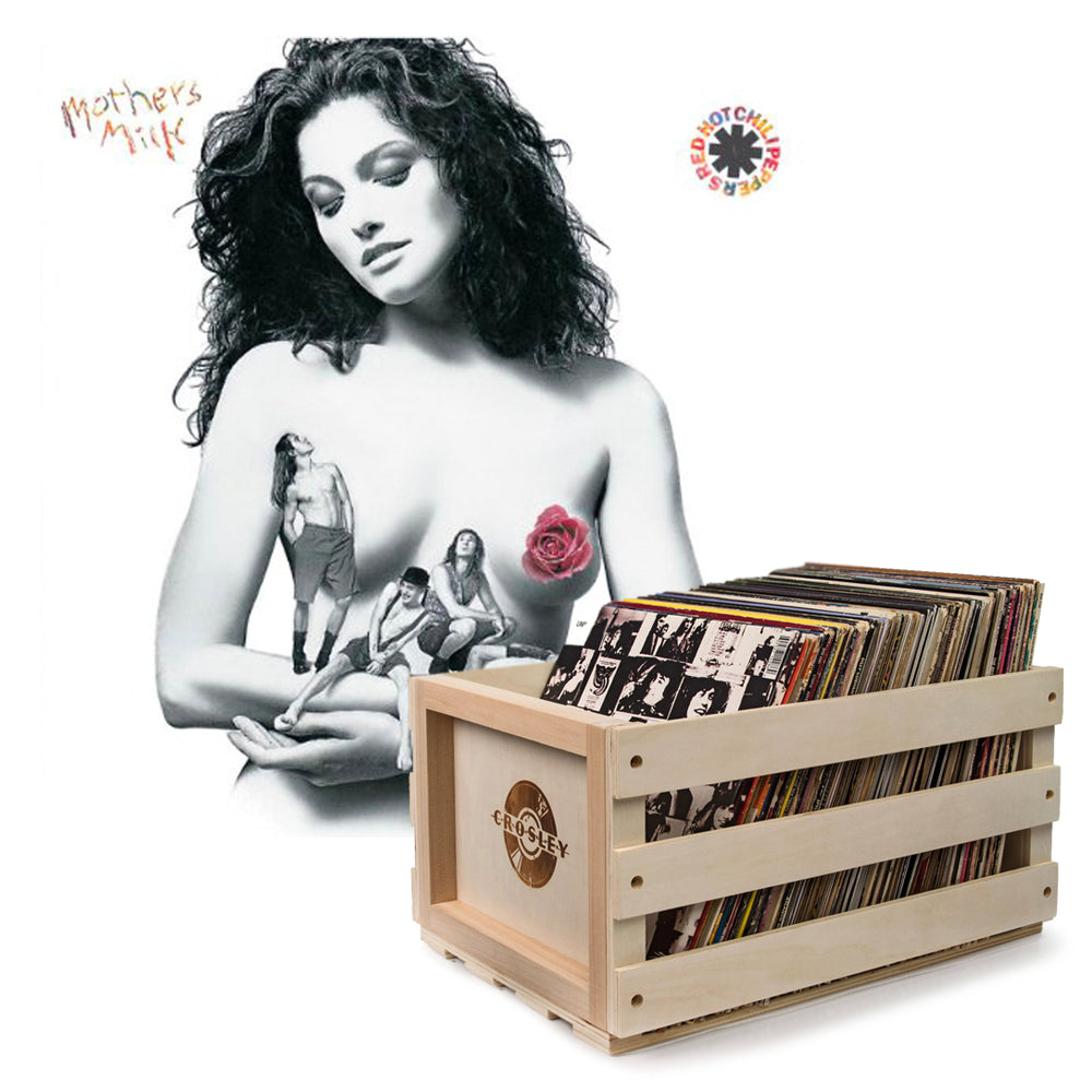 Crosley Record Storage Crate &amp; Red Hot Chilli Peppers - Mothers Milk - Vinly Album Bundle