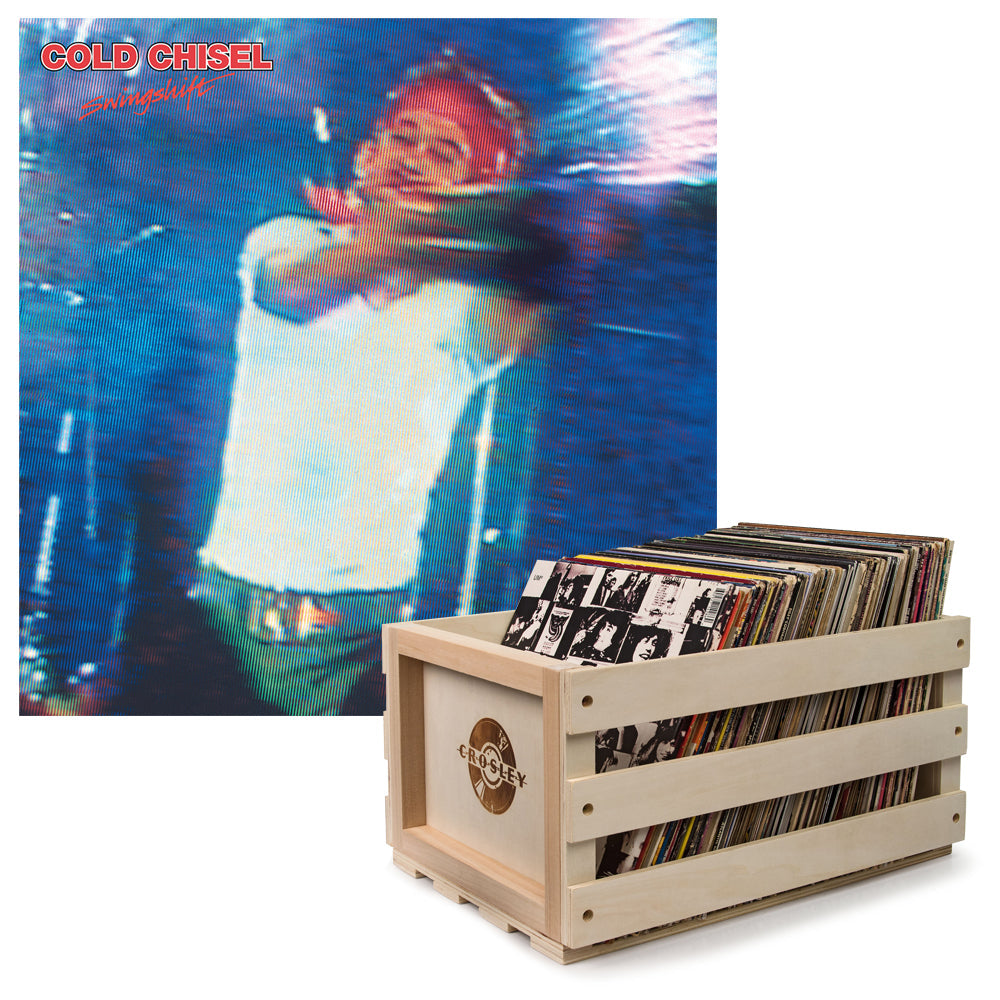 Crosley Record Storage Crate &amp; Cold Chisel - Swingshift - Double Vinyl Album Bundle