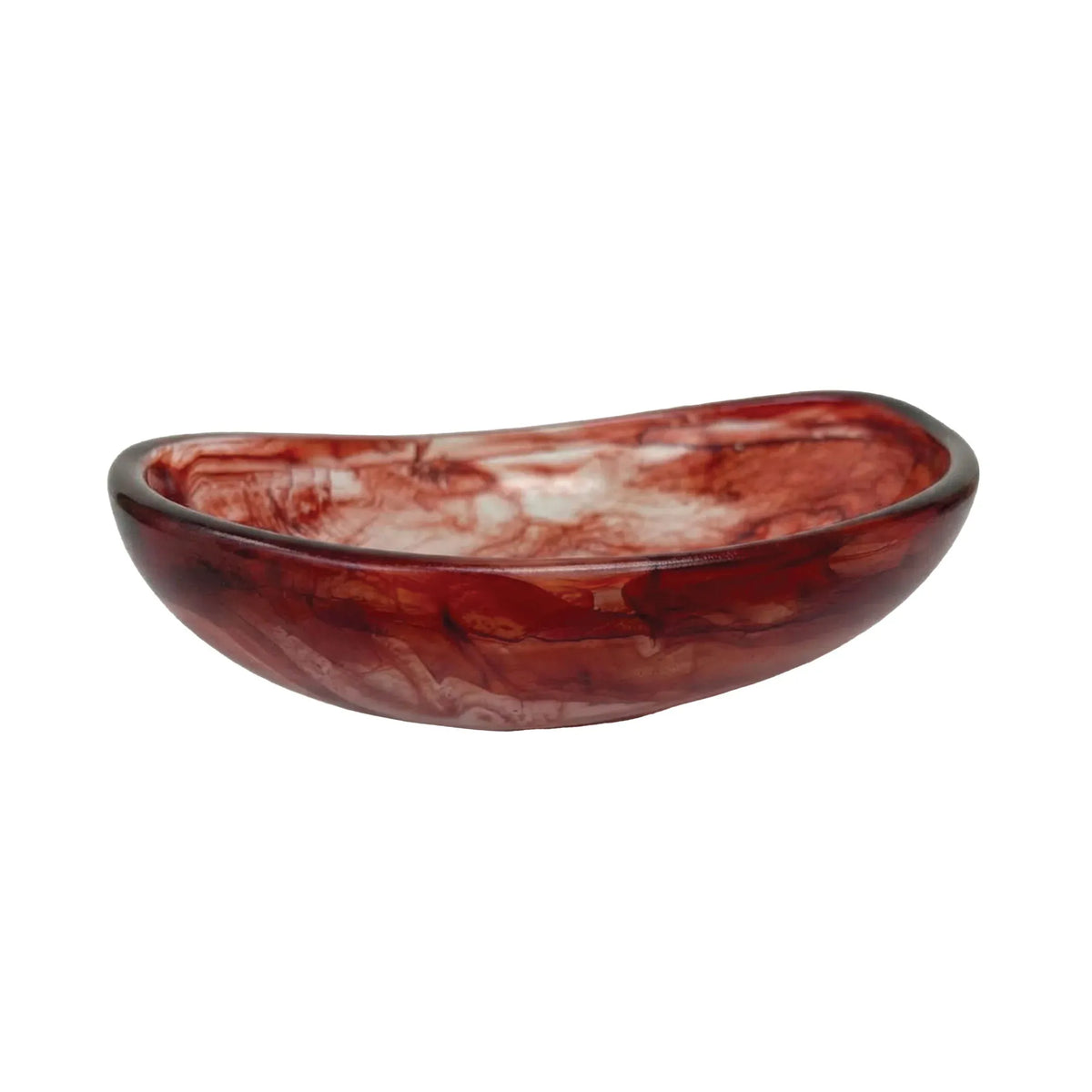 Urban Attitude JADE Medium Bowl Height 8cm highest, 5cm lowest, Width 27cm, Length 28cm - Berry Red