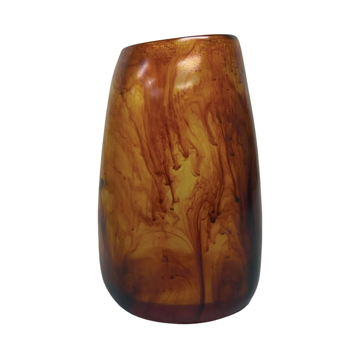 Urban Attitude RACH Large Vase Height 25.5cm, Width 17cm, Opening 6cm x 9cm - Burnt Amber