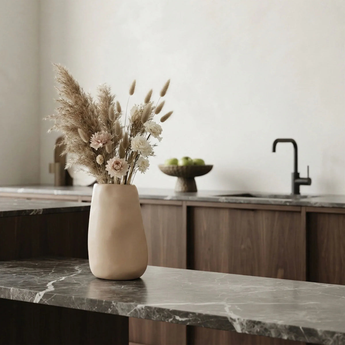 Urban Attitude RACH Large Vase Height 25.5cm, Width 17cm, Opening 6cm x 9cm - Stone Ivory