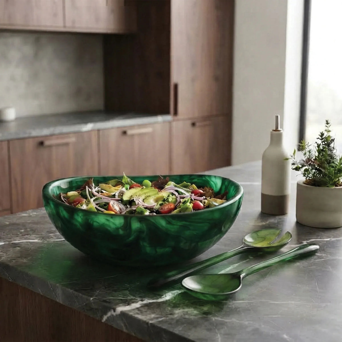 Urban Attitude RAQS Salad Bowl Height: 11.5cm, Width: 29.5cm, Length: 31cm - Sage Mist