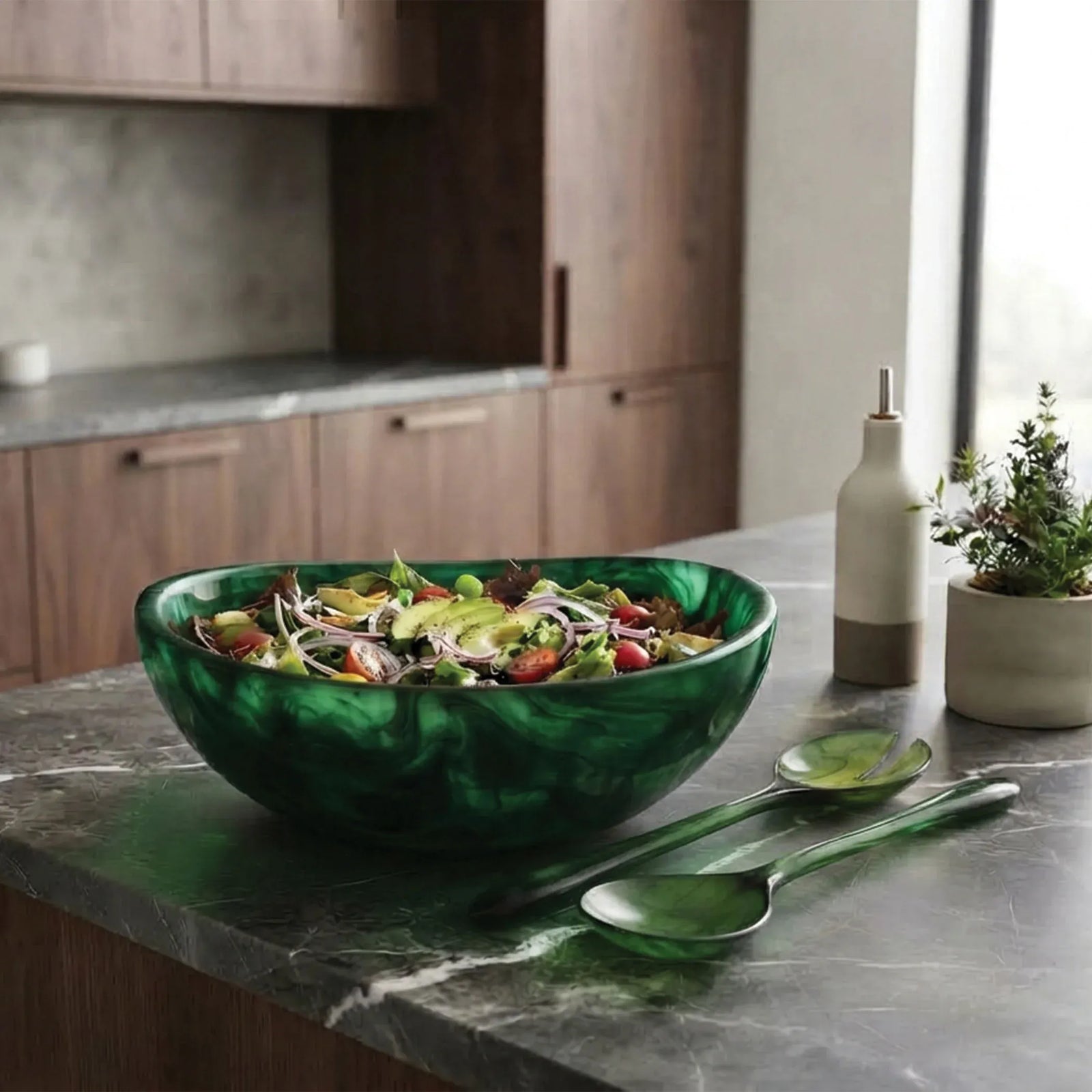 Urban Attitude RAQS Salad Bowl Height: 11.5cm, Width: 29.5cm, Length: 31cm - Sage Mist