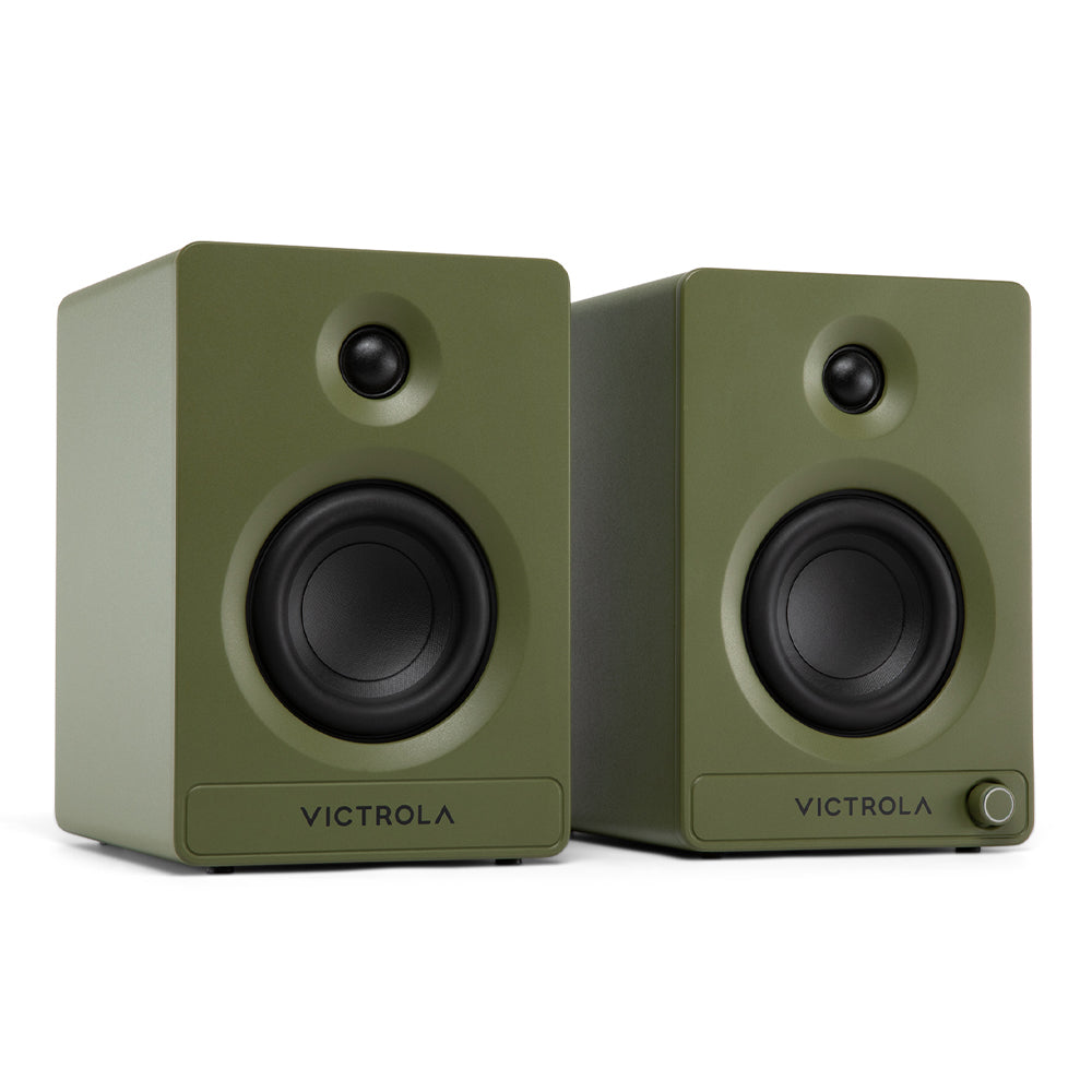 Victrola Tempo Bookshelf Speakers - Green
