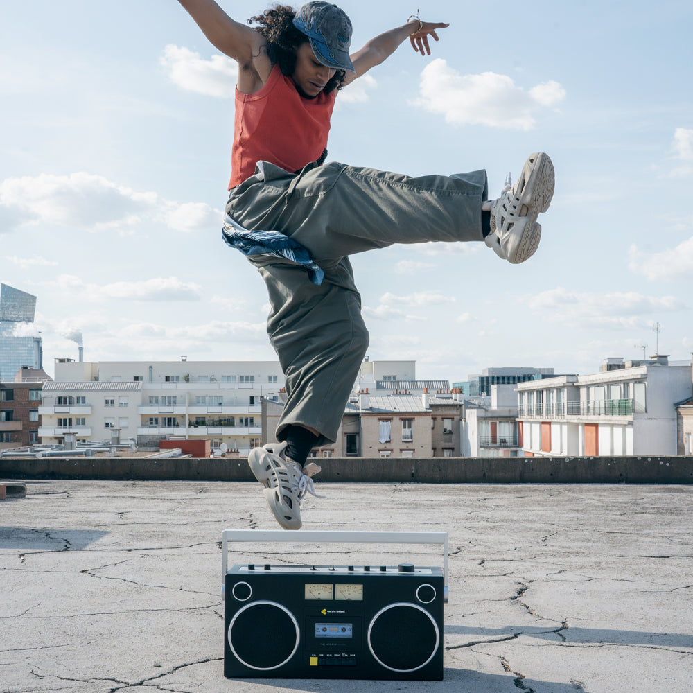 We Are Rewind Getto Blaster Cassette Player & Recorder - Curtis, Black