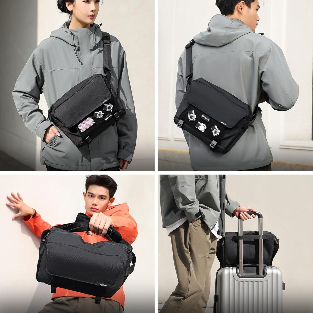 ULANZI BP11 8L Camera Sling Bag with Tripod Holder for Men Women, Lightweight Splash-proof DSLR/Mirrorless Anti-Theft Crossbody Bag for Travel Hiking Photography Customizable Front Pocket Camera Bag