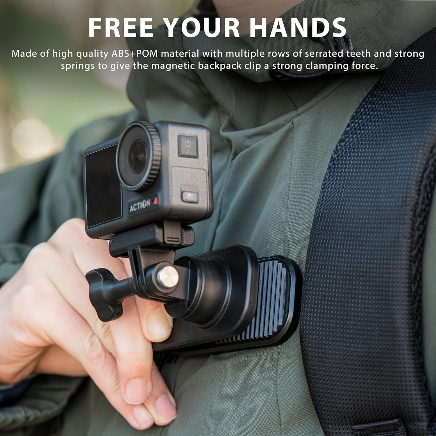 STARTRC OSMO Pocket 3 360° Rotation Backpack Clip Mount Shoulder Strap Accessories for DJI Pocket 3/OSMO Pockt/Action Cameras, Black