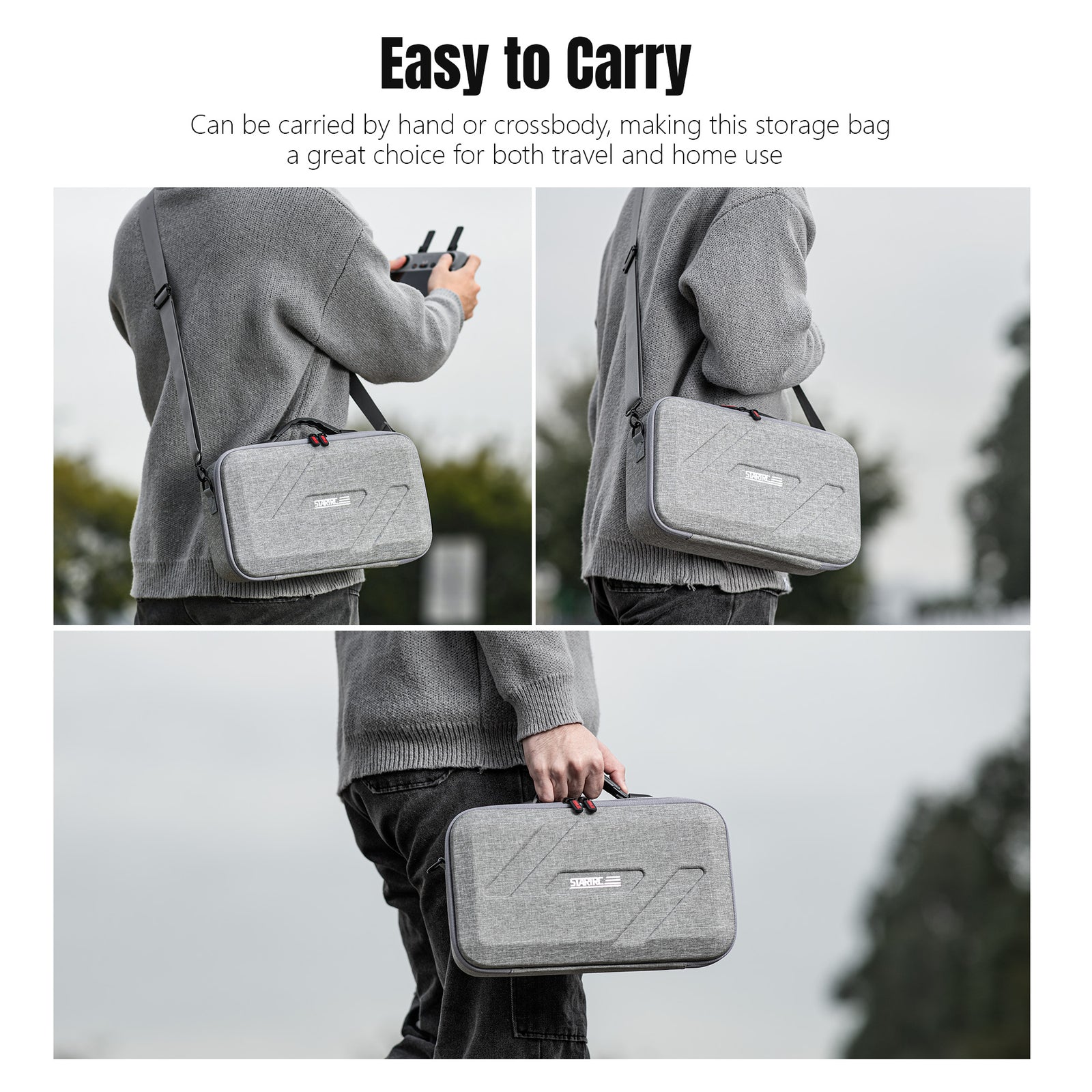 STARTRC Flip Drone Case for DJI Flip Fly More Combo,Portable PU Leather Shoulder Bag Can Organizes RC2/RC-N3 Remote, 7 Original Batteries, Charging Hub, 65W Charger, Flip Drone and Other Accessories