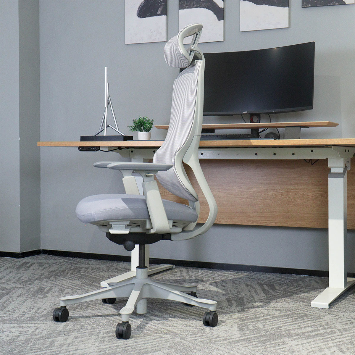 Lifespan Fitness DM8 Ergonomic Office Desk Chair (White/Grey)