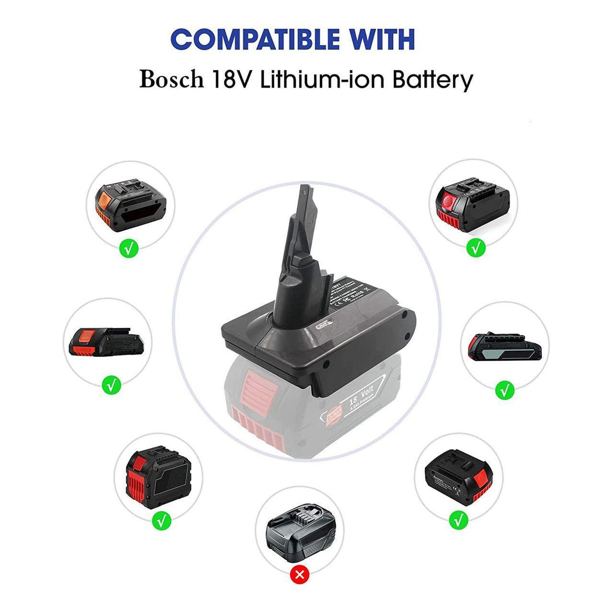 Bosch 18V To Dyson V7 & V8 Battery Converter / Adapter