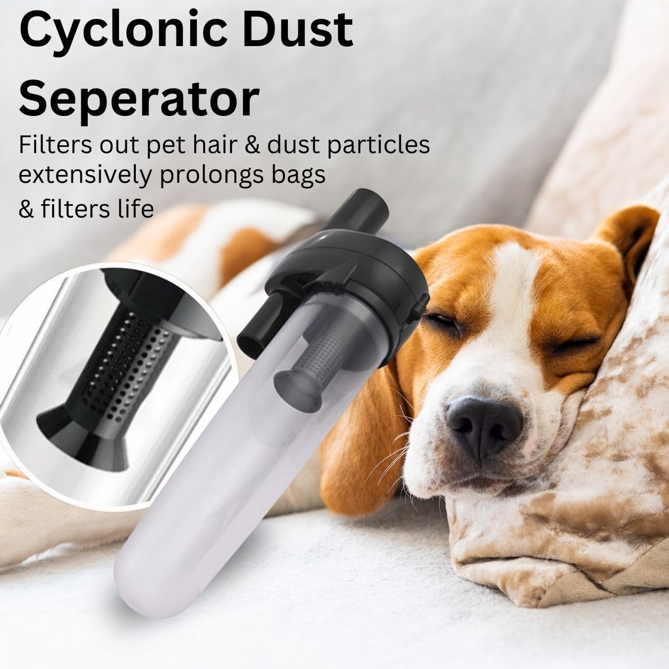 Hygieia Cyclonic Dust Separator (Bag Saver) - For Most Vacuum Brands