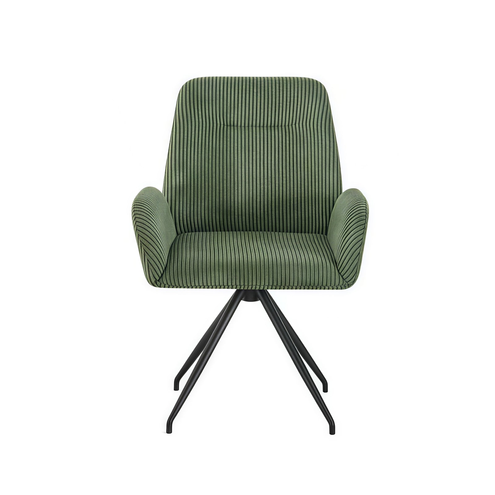 Dining Chair Linen Fabric Upholstered Seat Powder Coated Iron Legs