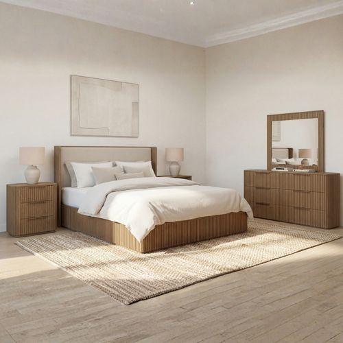 Bedroom Suite 4 Pcs In Oak Colour with Dresser