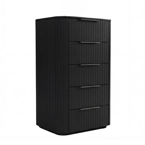 Bedroom Suite 5 Pcs In Black Colour with Dresser and Tallboy