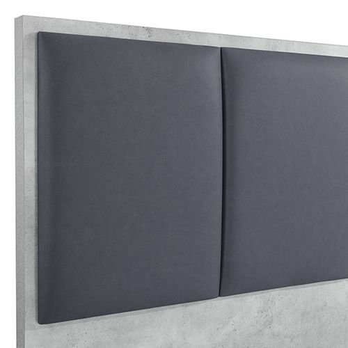 King 4 Pcs Bedroom Suite with Dresser Fabric Combination of Black & Cement Colour