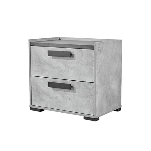 King 4 Pcs Bedroom Suite with Tallboy Fabric Combination of Black & Cement Colour