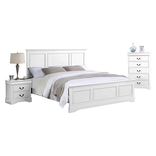 Bedroom Suite Solid MDF Queen White
