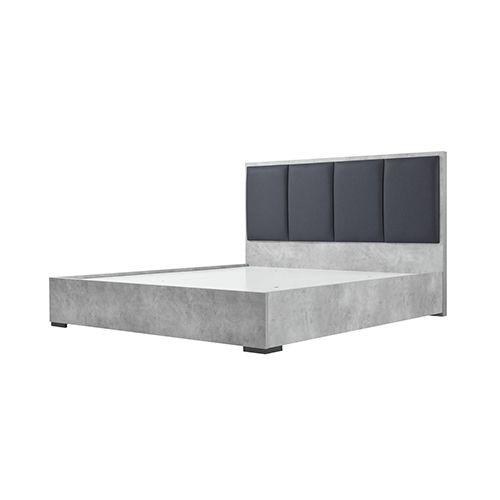 King Bed Frame Fabric Upholstery in Cement Colour