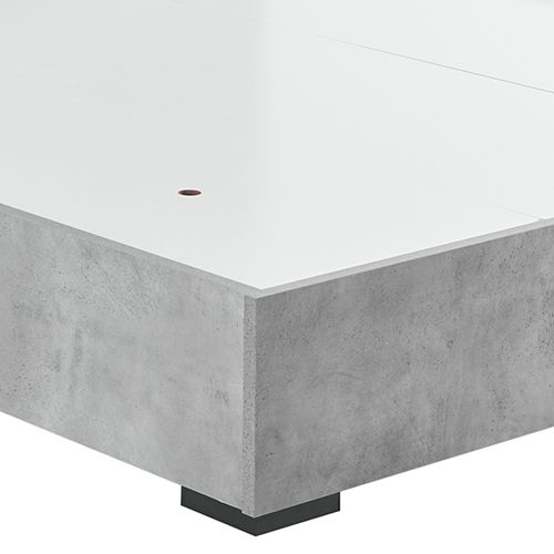 King Bed Frame Fabric Upholstery in Cement Colour