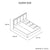 Queen Bed Frame Fabric Upholstery MDF in Cement Colour