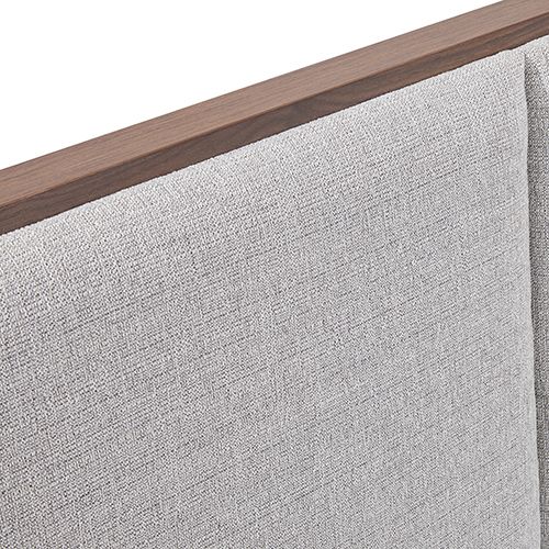 King Bed Frame with Melamine Finishing Fabric Upholstered Headboard LED Light