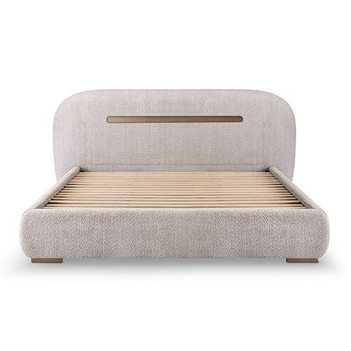 Queen Fabric Upholstered Bed with Metal Frame