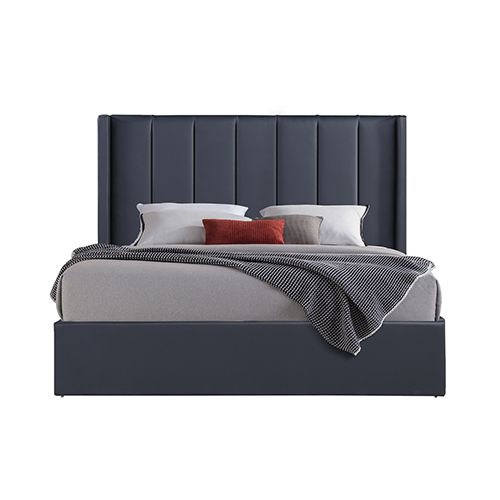 Gas Lift King Bed Frame MDF in Black