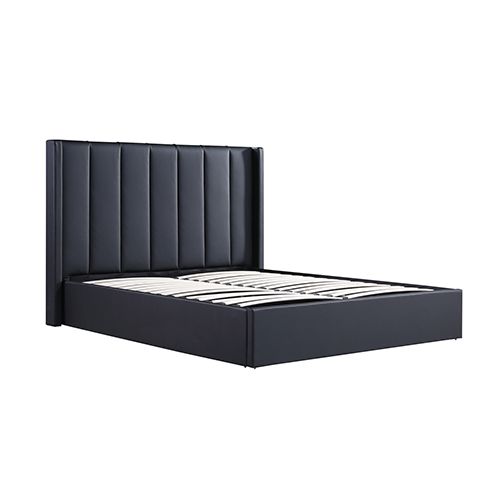 Gas Lift King Bed Frame MDF in Black