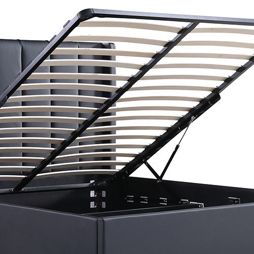 Gas Lift King Bed Frame MDF in Black