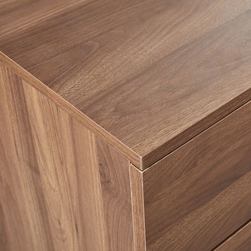 Bedside Table with Melamine Finishing Slim Metal Handles Nightstand