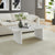Coffee Table Sintered Stone Top MDF Table Base Glossy White