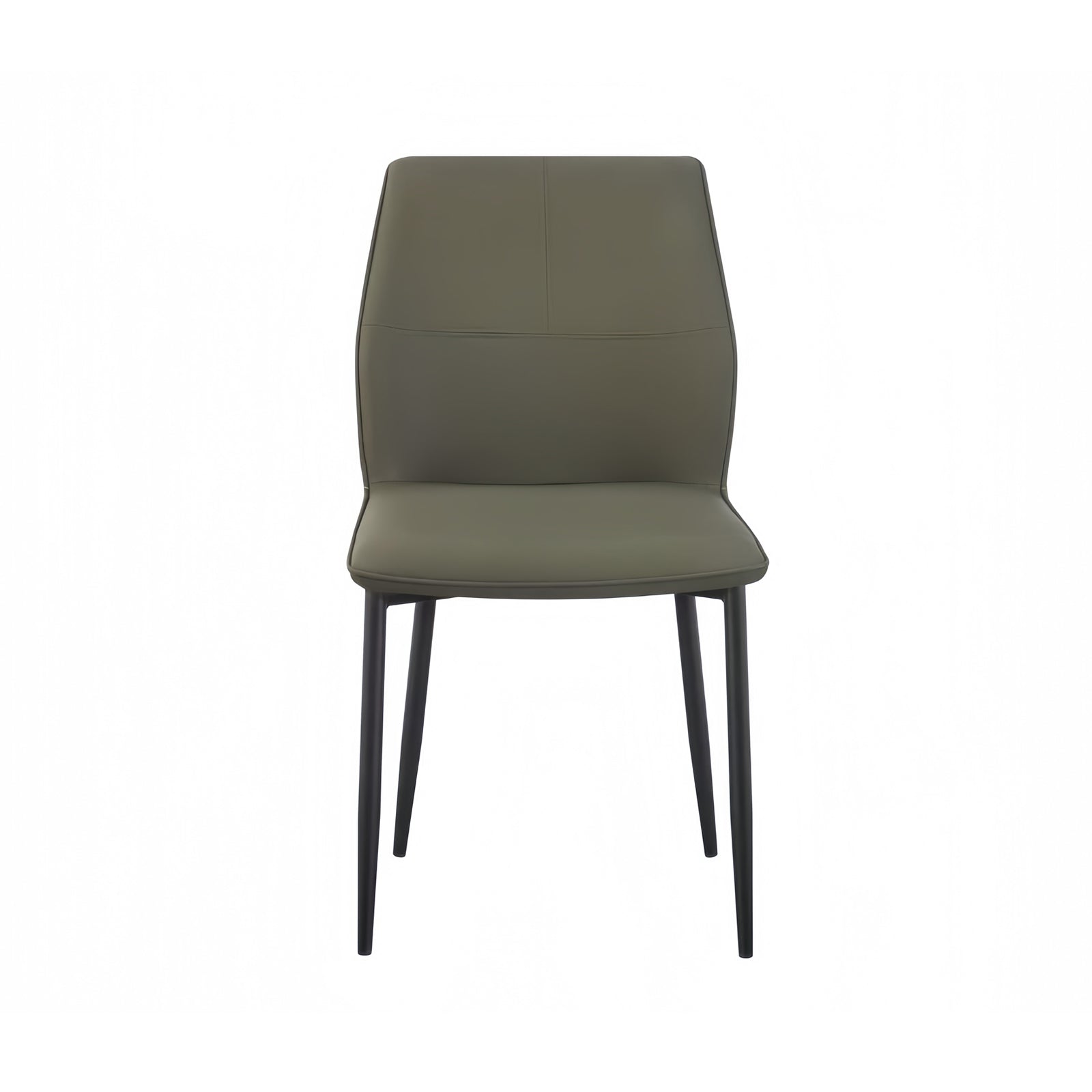 6x Dining Chair Brown Faux Leather Upholstered Seat Powder Coated Iron Legs