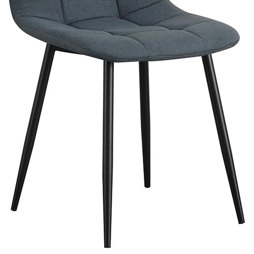 6X Dining Chair Fabric Upholstered Padded Dark Grey colour
